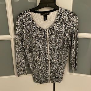 White House Black Market fitted sweater with buttons and fringe-size XS